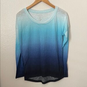 Ideology blue ombre long sleeve shirt M